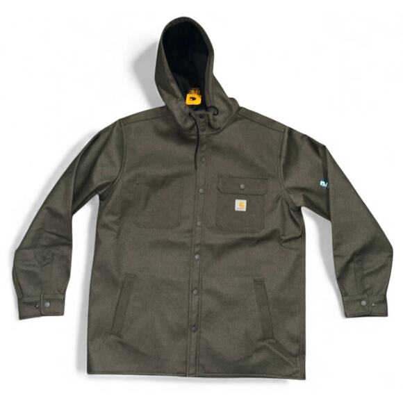 Carhartt Men's L Rain Defender Relaxed Fit Heavyweight Hooded Jacket - Picture 2 of 6